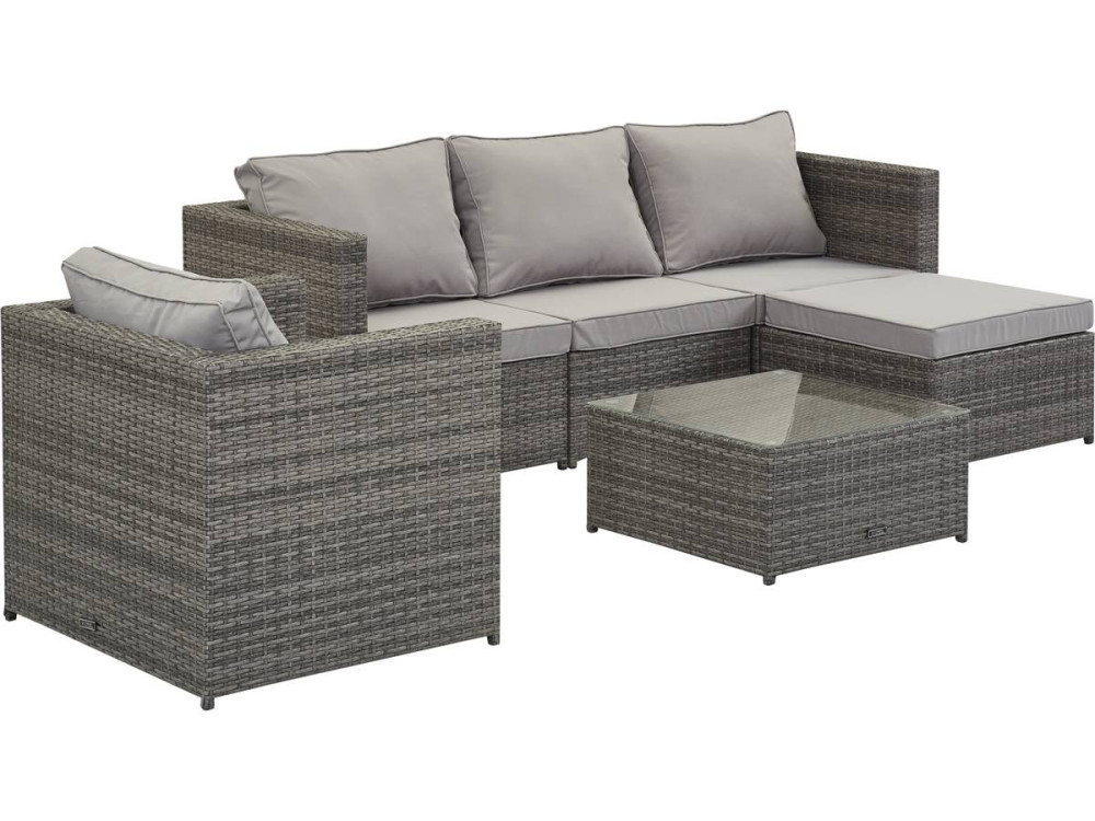 Garden furniture in braided resin "Monaco" - Florida - Grey