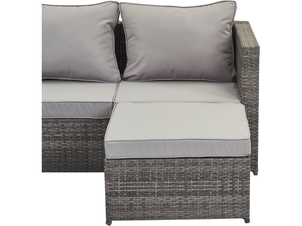 Garden furniture in braided resin "Monaco" - Florida - Grey