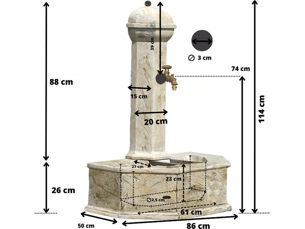 Provence" fountain - 0.86 x 0.51 x 1.13 m