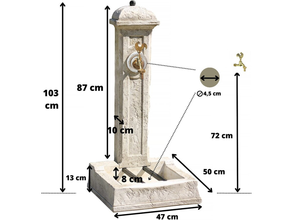 Fountain "Longchamp" - 0.50 x 0.47 x 1.03 m