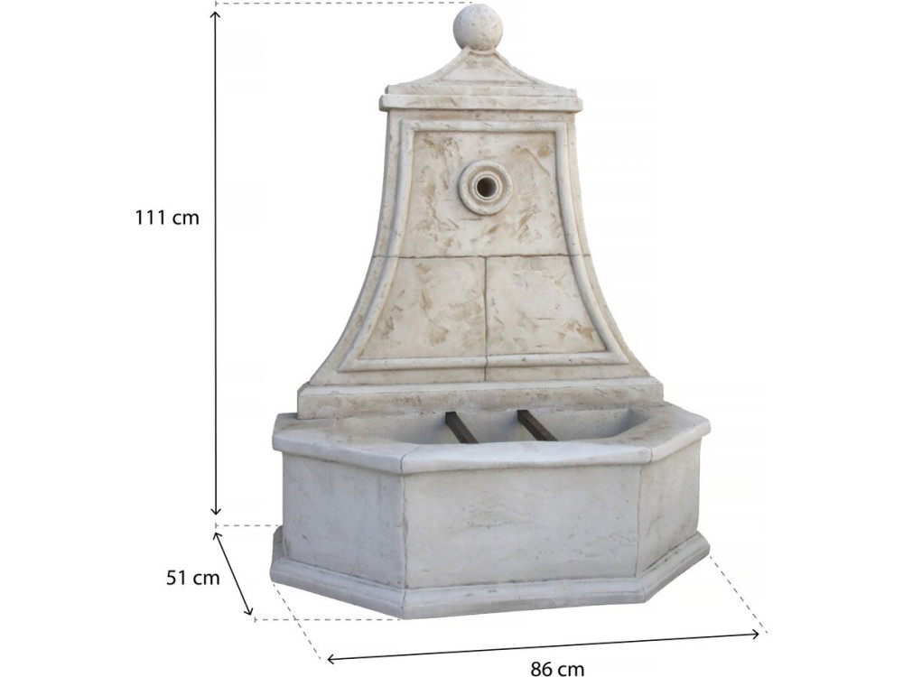 Baccarat" fountain - Reconstituted stone - 86 x 51 x 111 cm