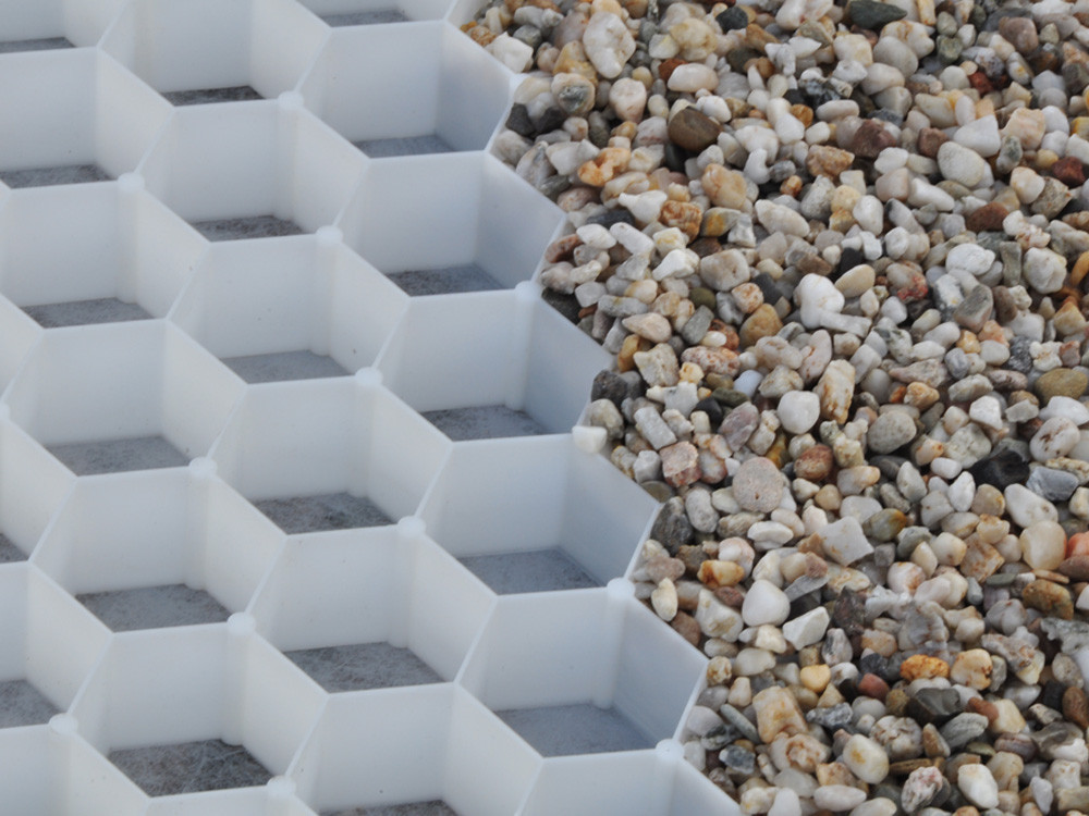 Set of 5 stabilizing panels for gravel