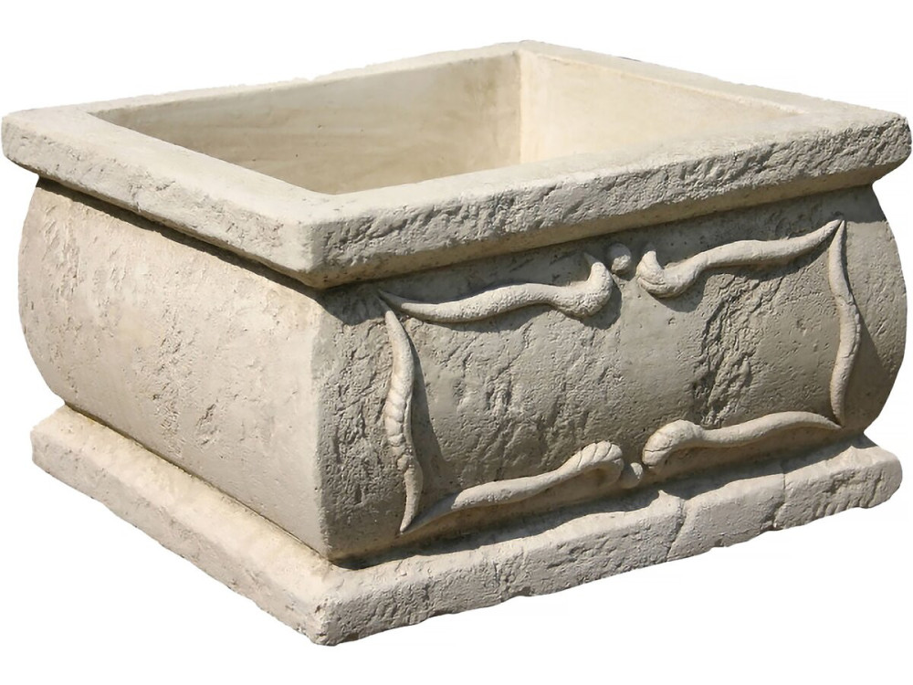 Verone" planter - stone - 50 x 50 x 30 cm