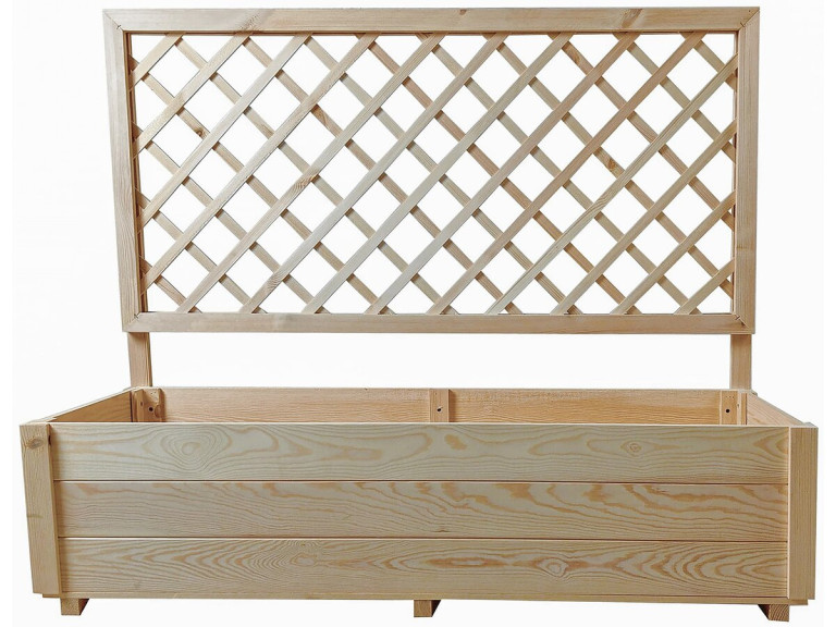 Sorpin wooden planter with trellis - 98 x 34 x 104 cm