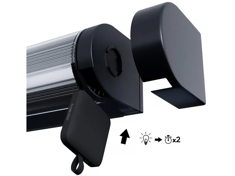 Booster " Loma " 150 to 900 Lumen solar and rechargeable wall lamp - Black