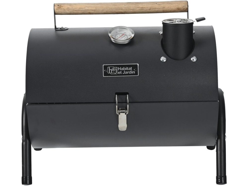 Captain portable charcoal barbecue - 42 x 27 x 43 cm - Black