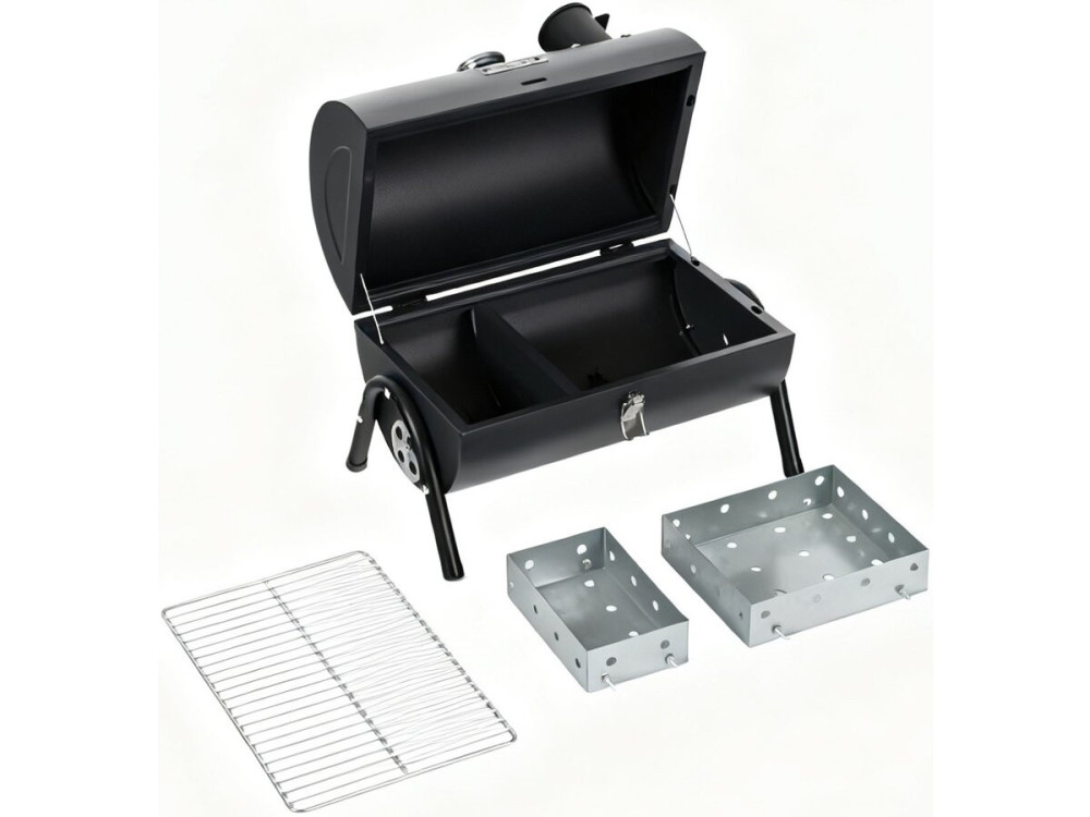 Captain portable charcoal barbecue - 42 x 27 x 43 cm - Black