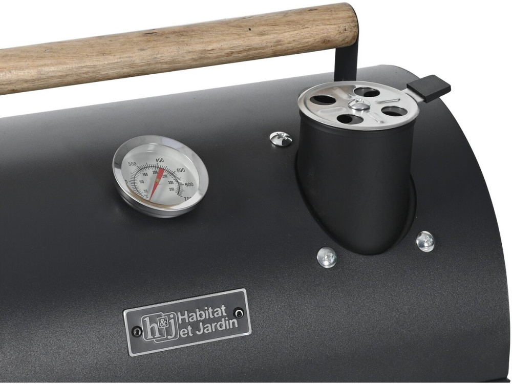 Captain portable charcoal barbecue - 42 x 27 x 43 cm - Black