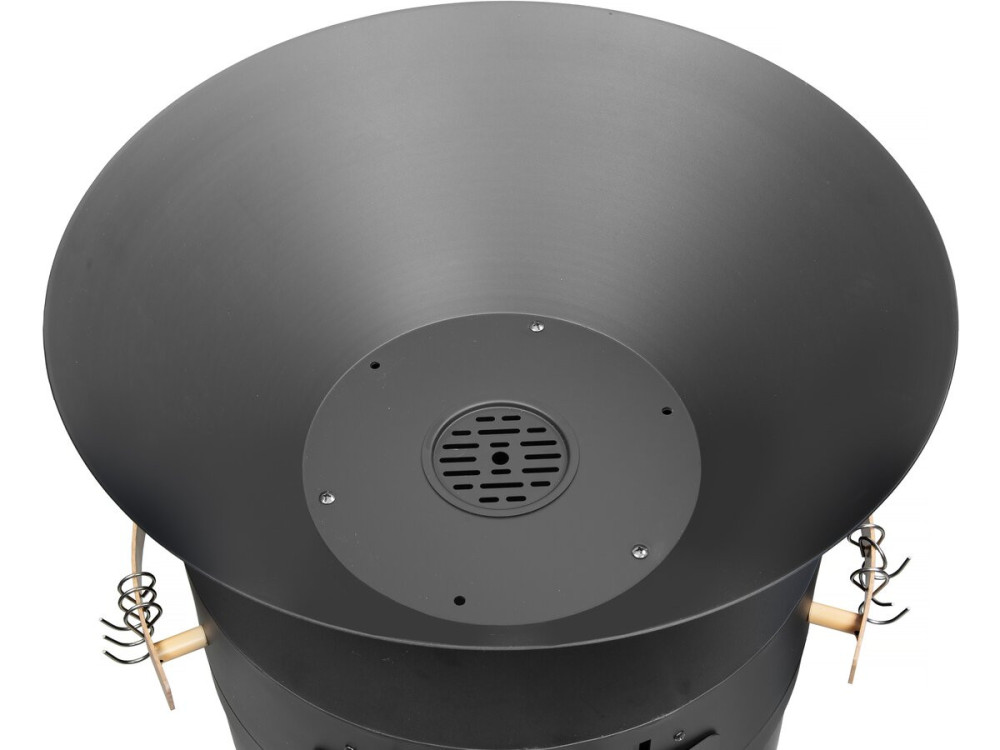 Cesar" charcoal and wood barbecue plancha brazier - 49 x 49 x 92 cm - Black