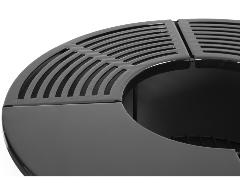Cesar" charcoal and wood barbecue plancha brazier - 49 x 49 x 92 cm - Black