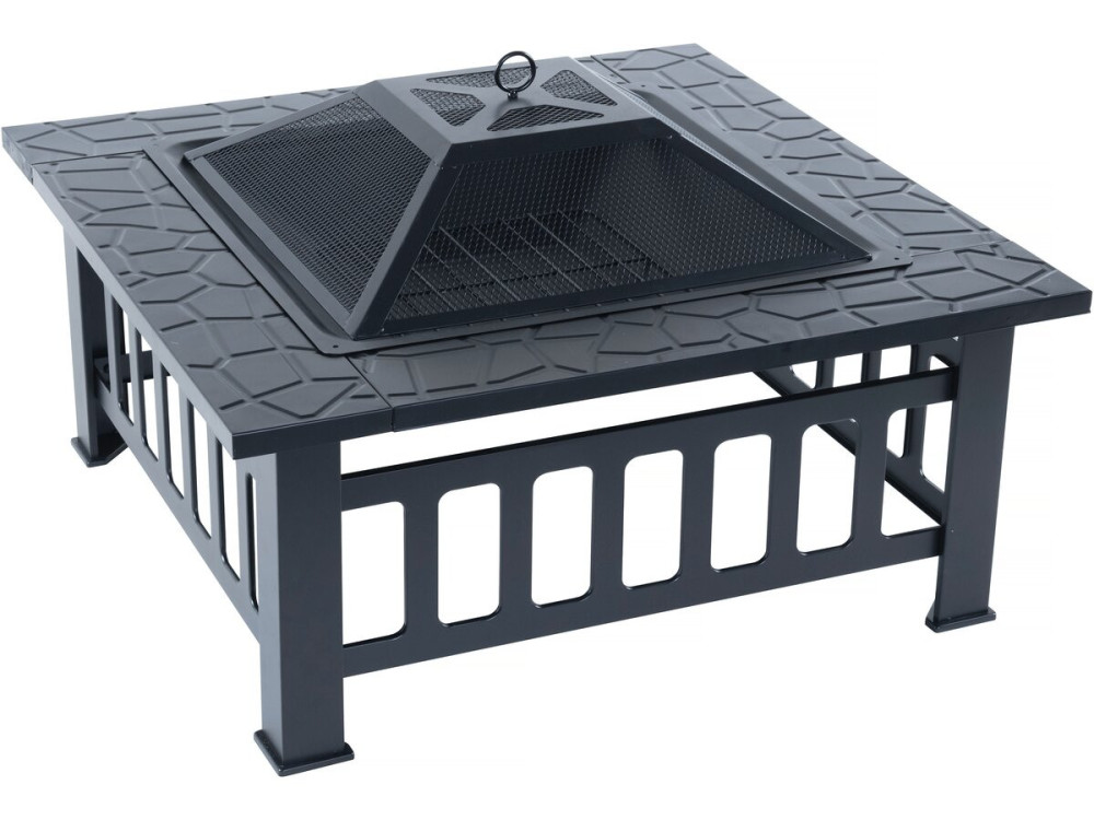 Flaméo" brazier with ember-proof lid - Black