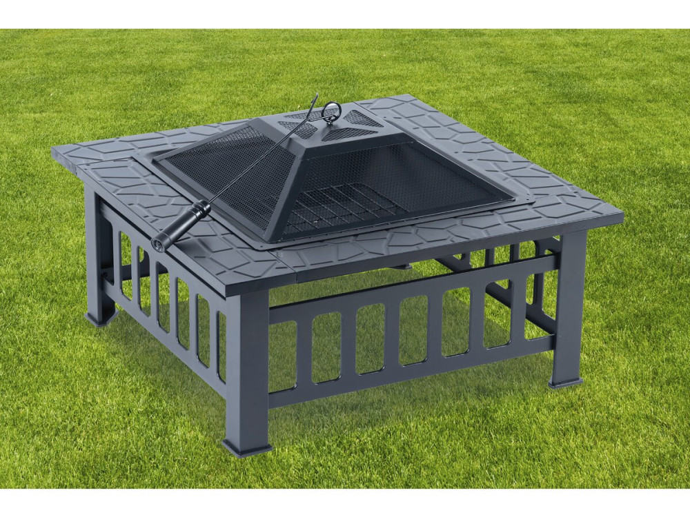 Flaméo" brazier with ember-proof lid - Black