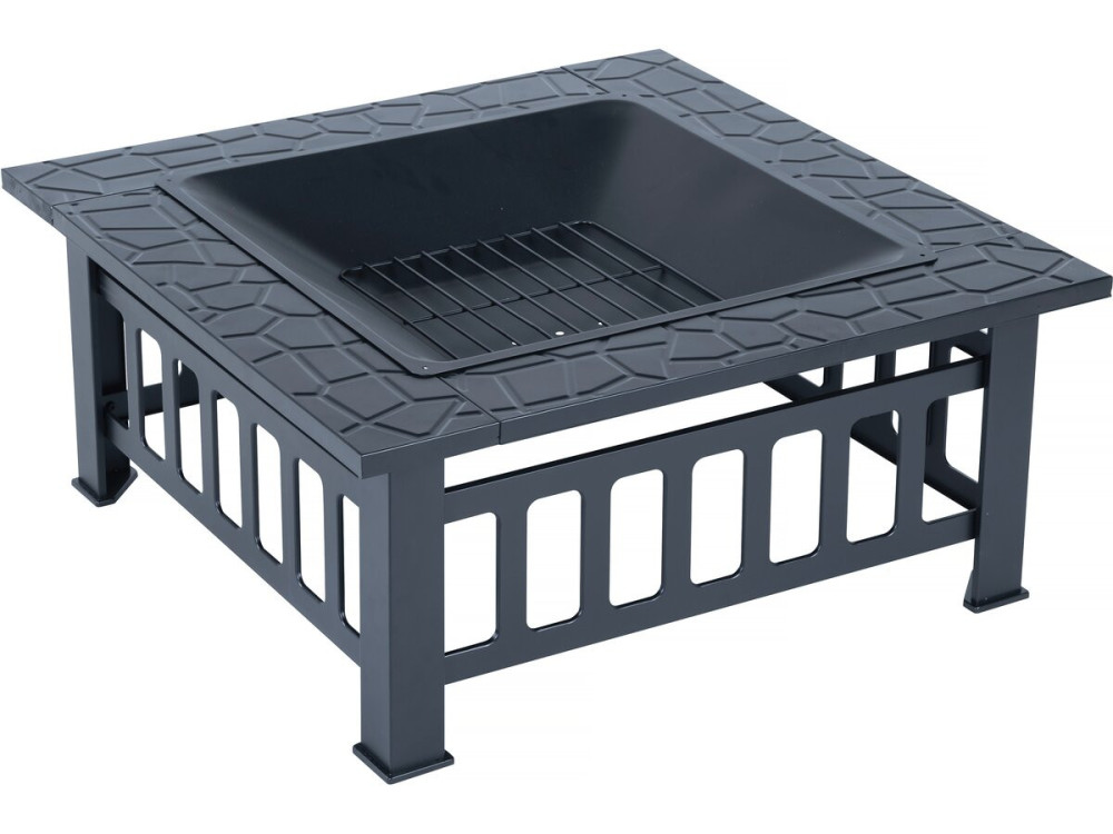 Flaméo" brazier with ember-proof lid - Black
