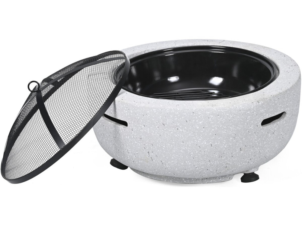 Volkan" stone brazier - 60 x 60 x 40 cm - White