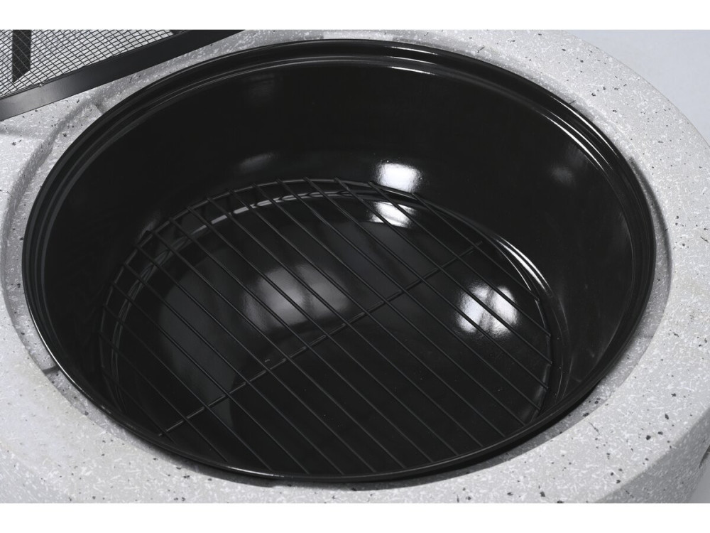 Volkan" stone brazier - 60 x 60 x 40 cm - White