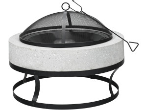 Torro" stone brazier - 70 x 70 x 49 cm - White