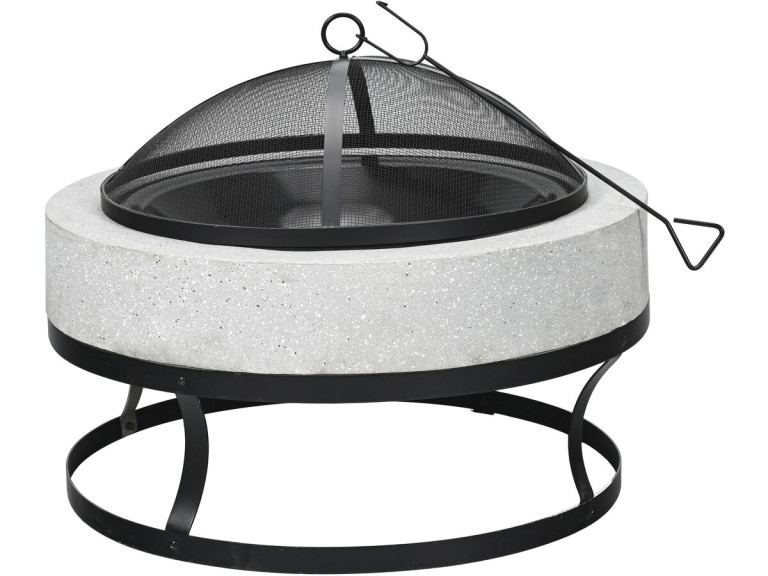 Torro" stone brazier - 70 x 70 x 49 cm - White