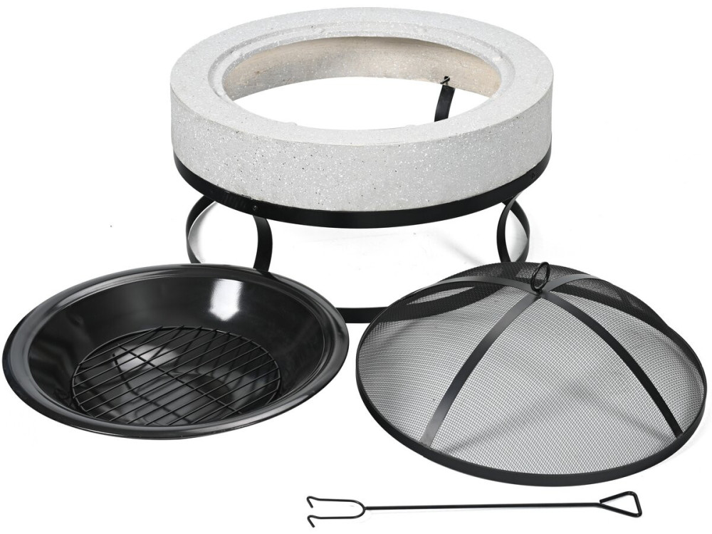 Torro" stone brazier - 70 x 70 x 49 cm - White
