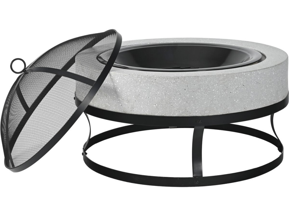 Torro" stone brazier - 70 x 70 x 49 cm - White