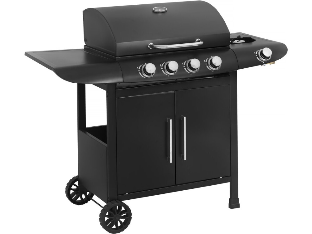 Gas barbecue "Feria 5" - 5 burners including 1 side burner - 14.5 kW - Black