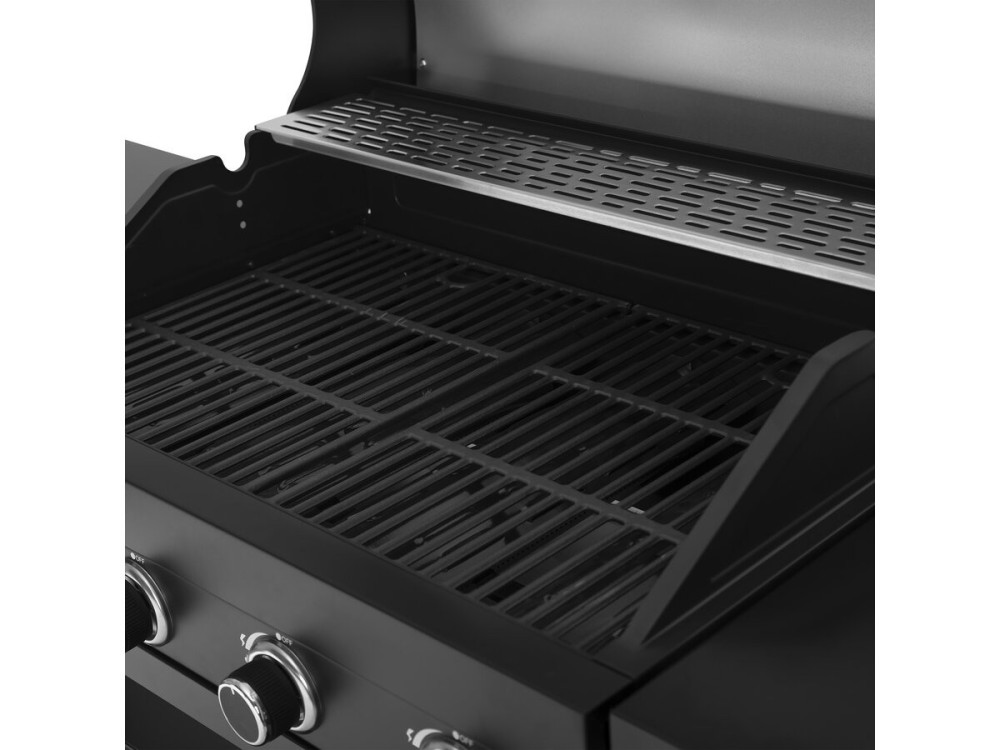 Outdoor kitchen gas barbecue - 12 kw - 4 burners - Black