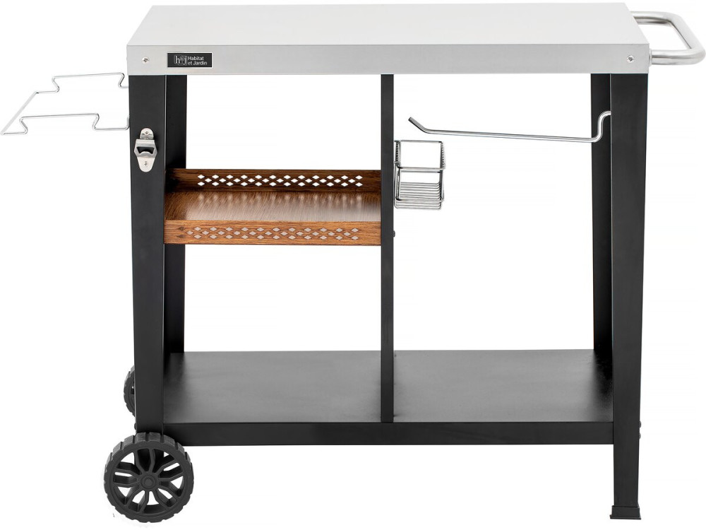 Gelia" metal barbecue sideboard - 117 x 59 x 80 cm - Black