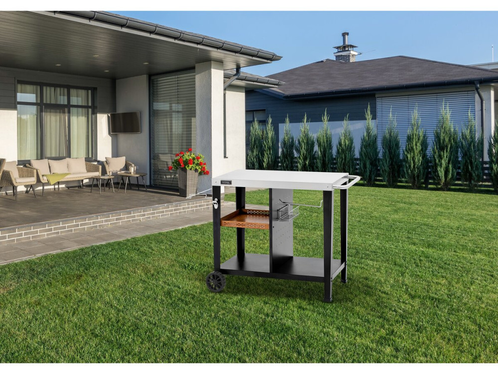 Gelia" metal barbecue sideboard - 117 x 59 x 80 cm - Black