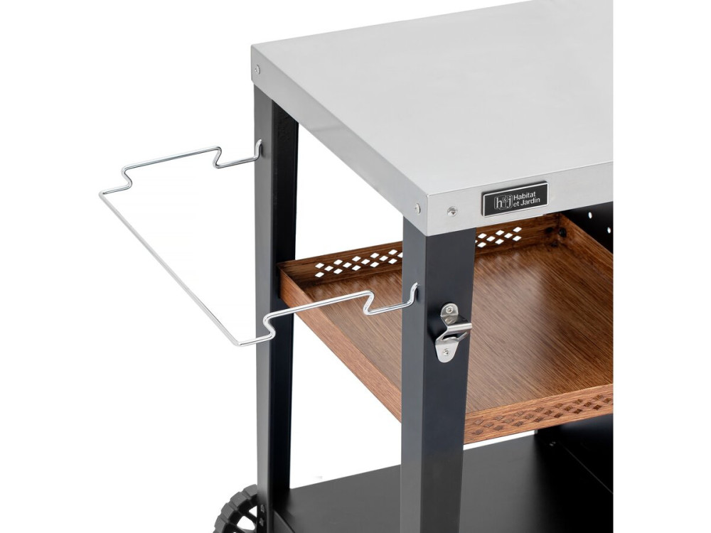 Gelia" metal barbecue sideboard - 117 x 59 x 80 cm - Black