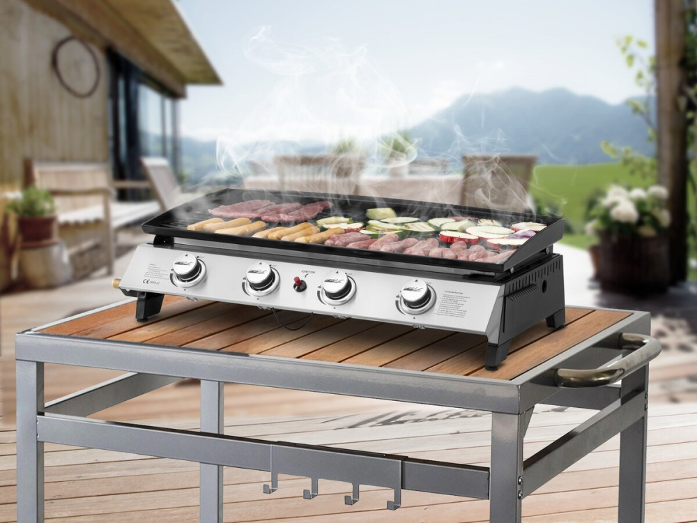 Jolly 4-burner gas plancha - 10 Kw - Grey