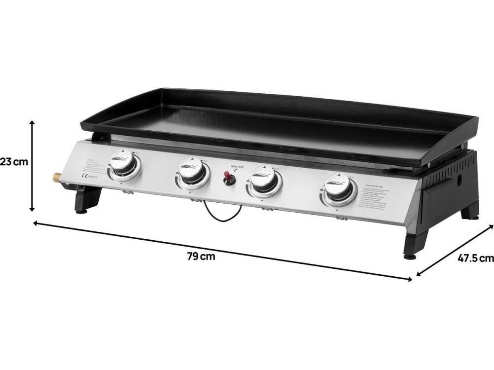 Jolly 4-burner gas plancha - 10 Kw - Grey