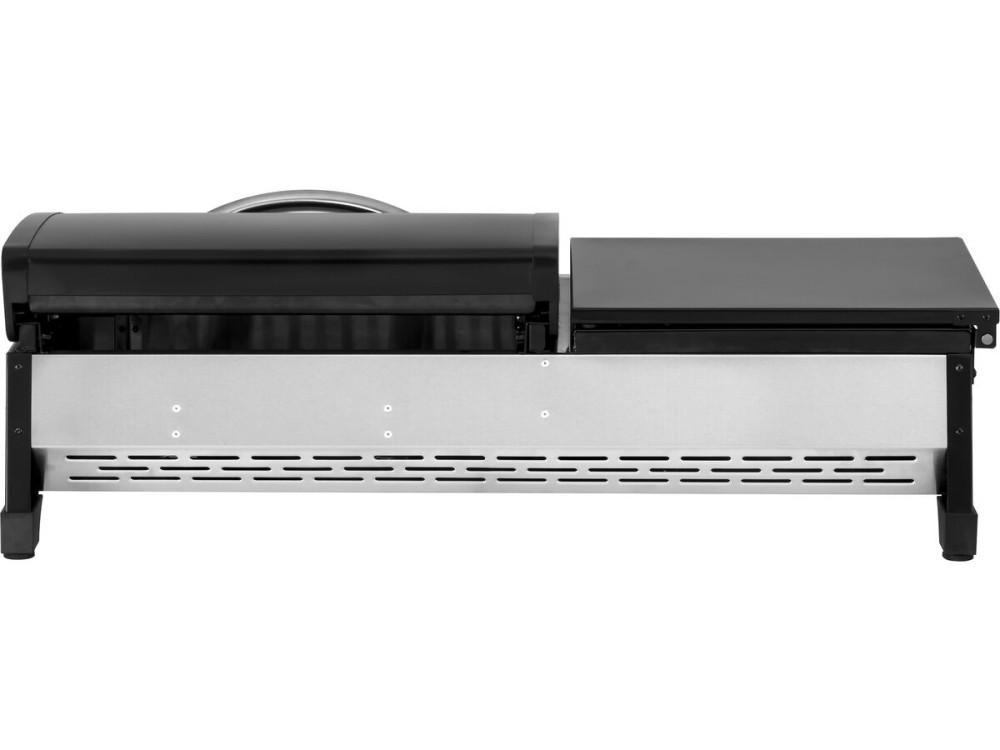 Rasio" gas griddle with lid - 7.5 KW - 3 burners - Black