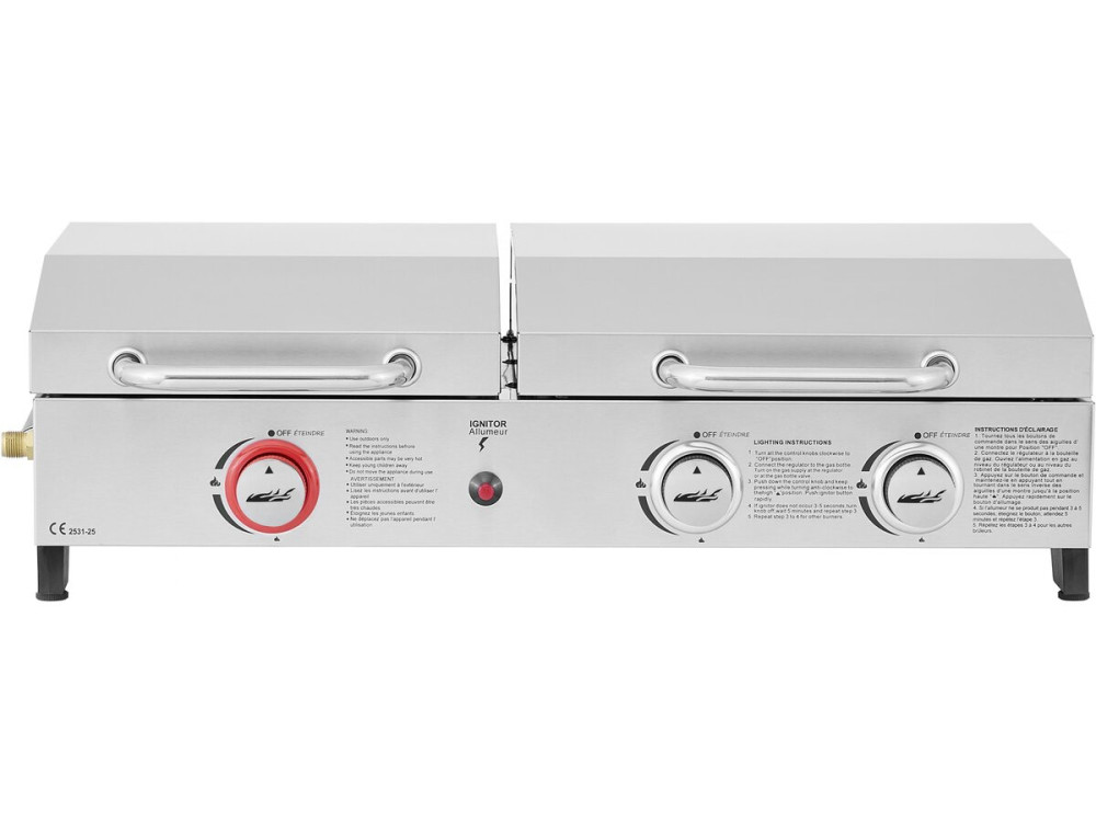 Plancha gas grill and plancha "Flamo" - 3 burners - Grey