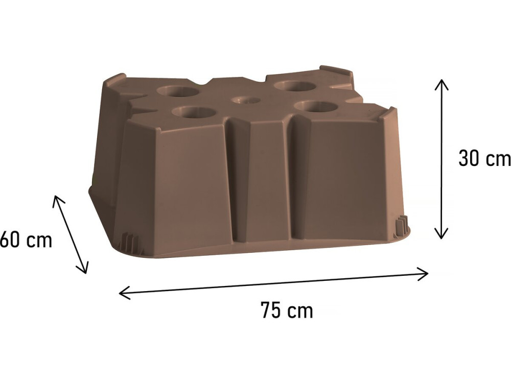 Base for 500 L water collector - 75 x 60 x 30 cm - Taupe