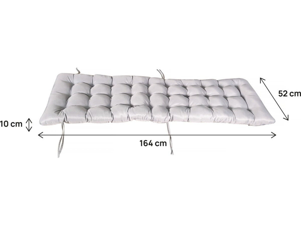 Romy" fabric garden armchair cushion - 164 x 52 x 10 cm - Light grey