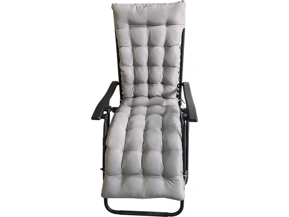 Romy" fabric garden armchair cushion - 164 x 52 x 10 cm - Light grey