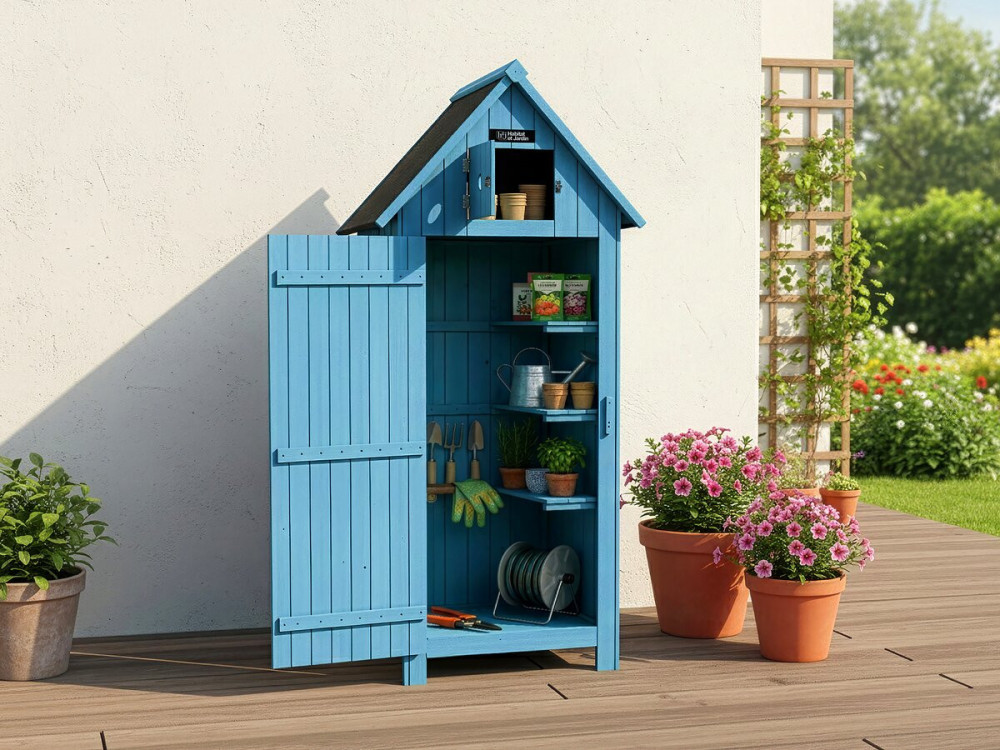 Garden Cabinet 'Cabanon' - 77 x 54.5 x 179 cm  - Sky Blue