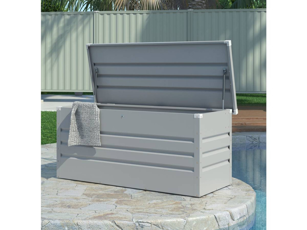 Garden Storage Chest Metal "Store" silver