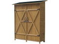Garden cabinet "Espacio" - 140 x 49 x 162 cm - Anthracite - Brown