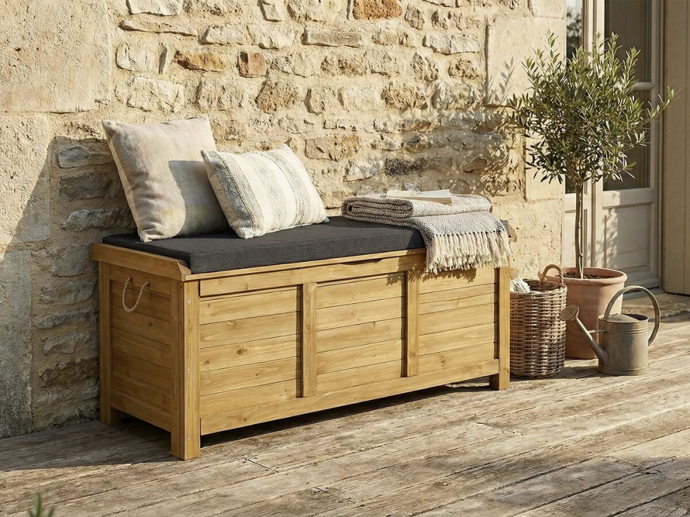 Gana wooden garden chest - 125 x 60 x 54 cm - Brown