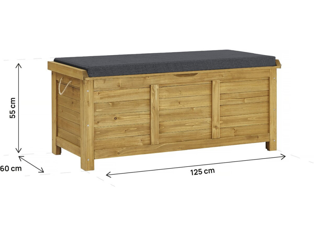 Gana wooden garden chest - 125 x 60 x 54 cm - Brown