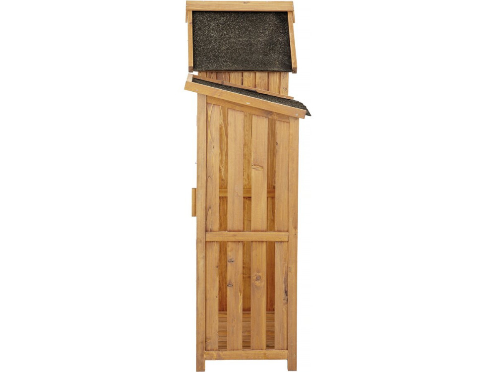 Noé" wooden garden cabinet with log storage - 136 x 57 x 170 cm - Brown