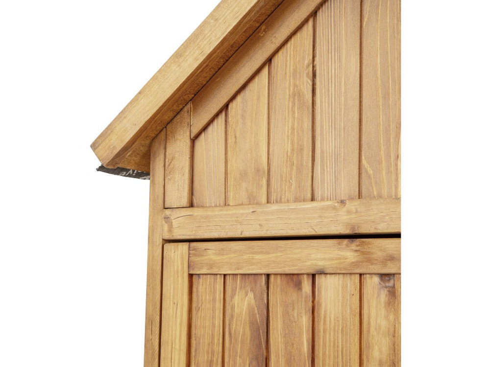 Noé" wooden garden cabinet with log storage - 136 x 57 x 170 cm - Brown