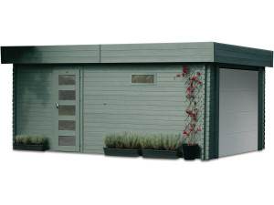 Garage "Modern" - 19.26 m² - 3.58 x 5.38 x 2.56 m - 40 mm - Motorized door