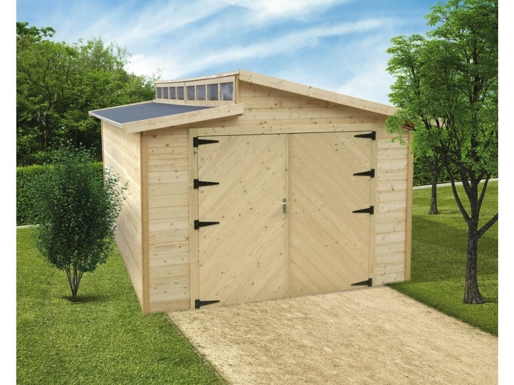 Torino" wooden garage - 20.88 m2 - 3.64 x 5.74 x 2.92 m - 28 mm
