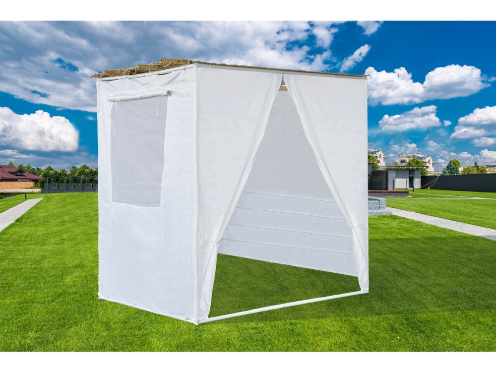 NINA Adjustable 2 x 2 Sukkah Kit with 1 Bamboo Roll and 2 Wooden Strips