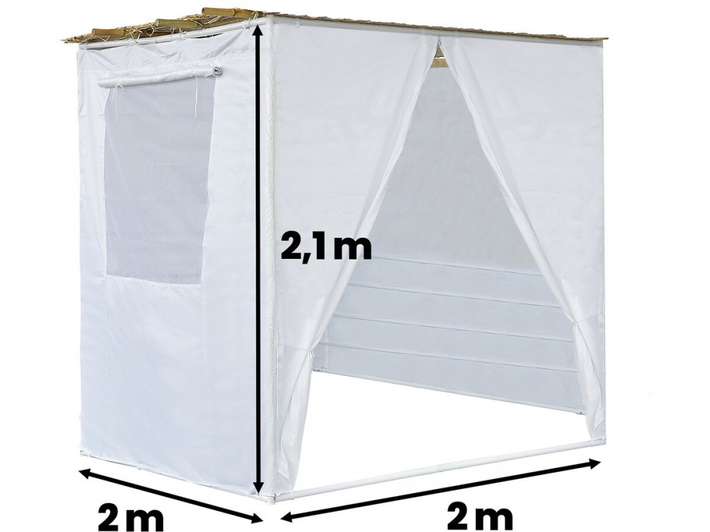 NINA Adjustable 2 x 2 Sukkah Kit with 1 Bamboo Roll and 2 Wooden Strips
