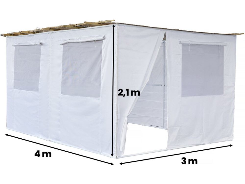 Adjustable NINA Sukkah Kit - 4 x 3 - 4 bamboo rolls and 4 wooden slats