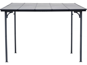 Marvin” lean-to pergola - 3 x 3 m - 304 x 298 x 243 cm - Dark grey