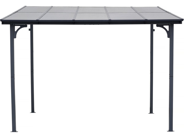 Marvin” lean-to pergola - 3 x 3 m - 304 x 298 x 243 cm - Dark grey