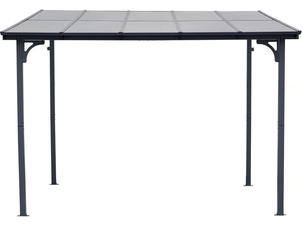 Marvin” lean-to pergola - 3 x 3 m - 304 x 298 x 243 cm - Dark grey